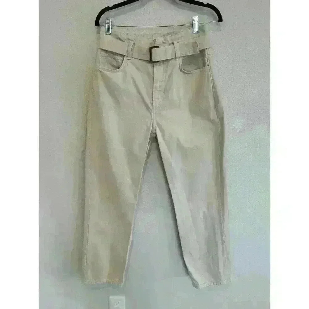 Reformation Cynthia Belted High Rise Straight Jeans Size 30